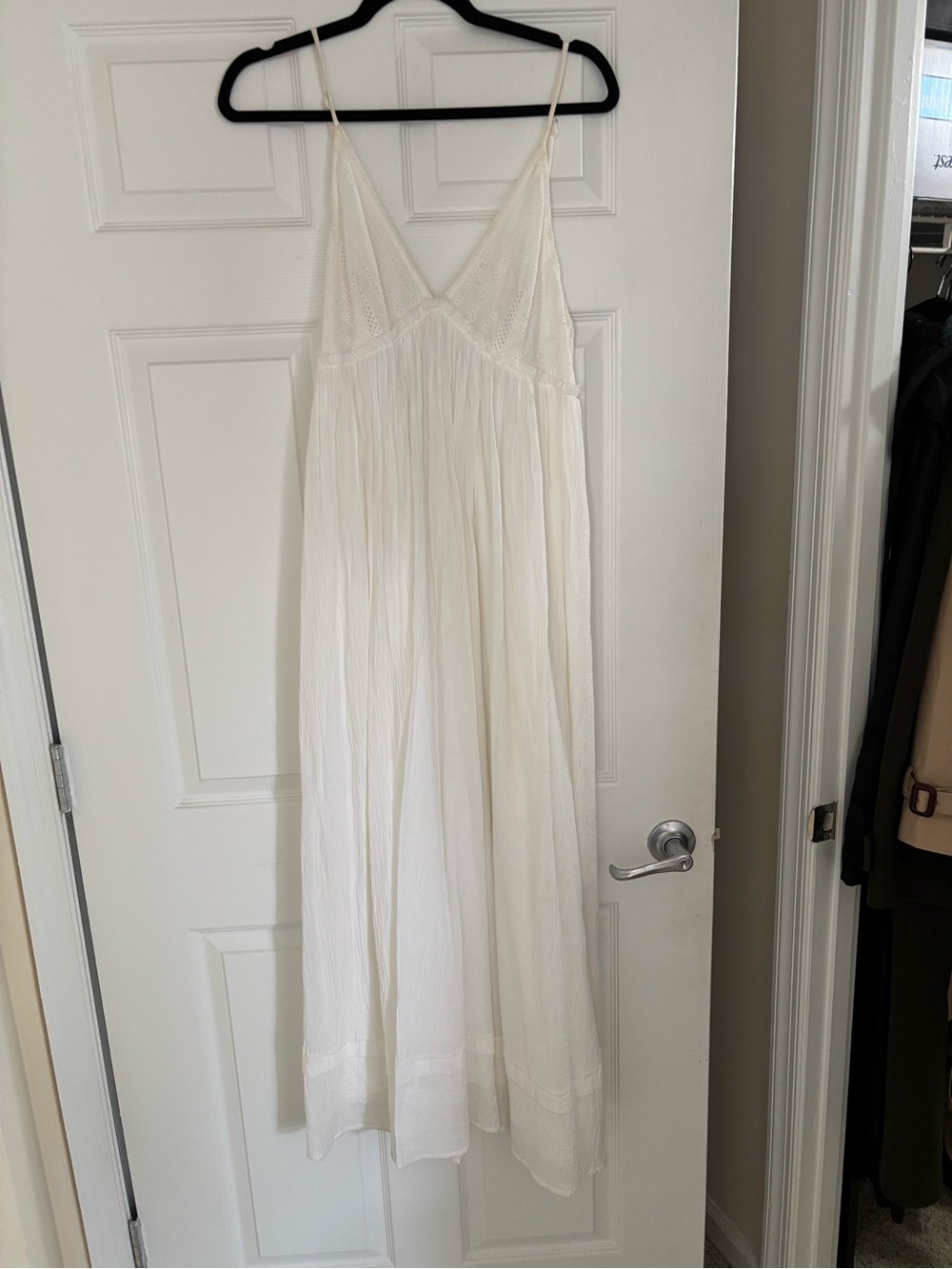 Princess Polly White Maxi Dress Spaghetti Strap V-Neck